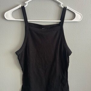 Black Ribbed Women's Top